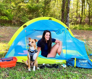 Illustration de l'article : 20 photos magnifiques de Camper, chien mordu d'aventures avec celle qui l'a sauvé de l'errance