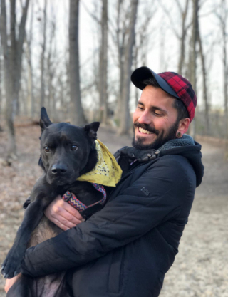 Illustration de l'article : Cet homme a offert la plus belle des retraites à son chien sénior, en s’installant dans un chalet en pleine forêt