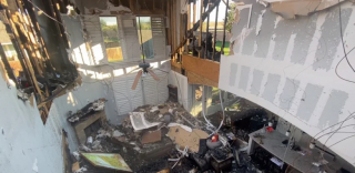 Illustration de l'article : Après l’incendie de la maison de ses amis, une femme fait son possible pour retrouver leur chienne disparue dans le sinistre