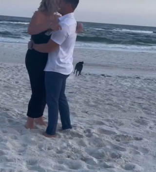 Illustration de l'article : Ce Labrador assiste &agrave; la demande en mariage de ses propri&eacute;taires sur une plage et devient fou de joie (vid&eacute;o)