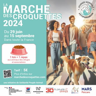 Illustration de l'article : Journée mondiale contre l’abandon des animaux de compagnie, le 29 juin, Solidarité Peuple Animal lance une marche des croquettes de grande ampleur afin de sensibiliser le grand public