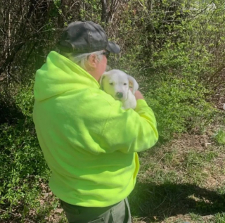 Illustration de l'article : Une équipe de nettoyage repère une « grosse peluche » dans un sac poubelle et découvre un chiot en détresse